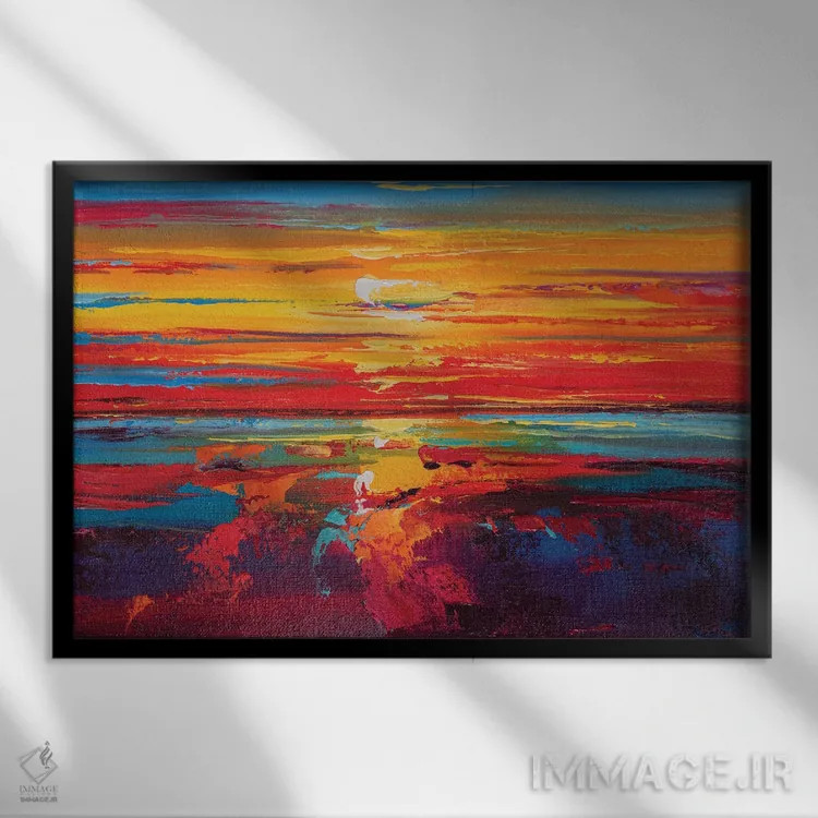 تابلو نمای دریا انتزاعی (شماره ۱۲) اثر آندره اوستاپچوک - نمای قابدار مشکی