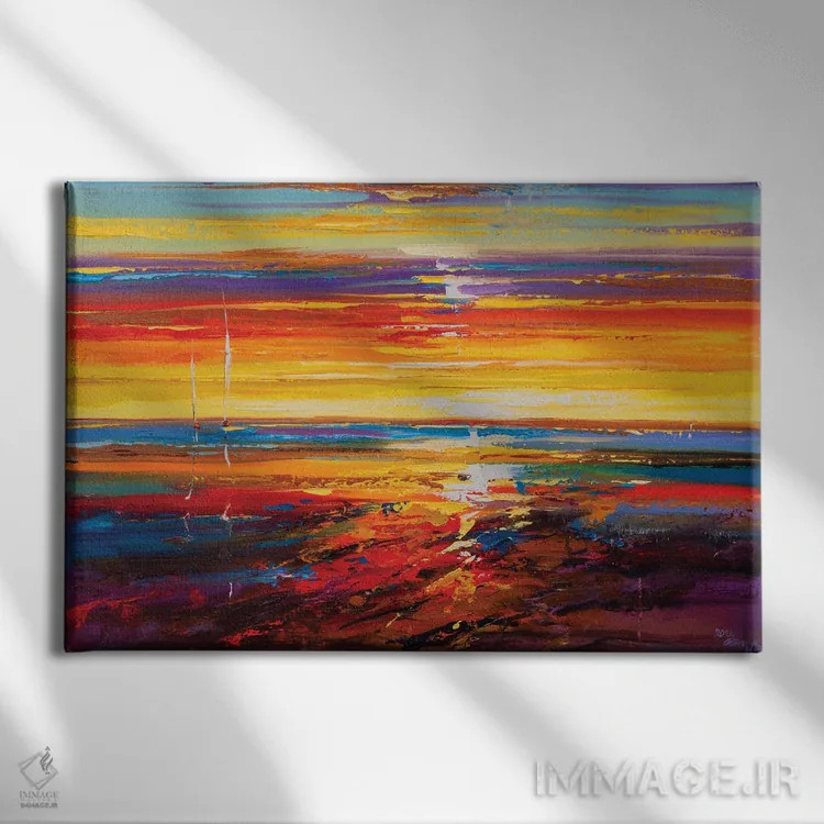 تابلو نمای دریا انتزاعی (شماره ۱۰) اثر آندره اوستاپچوک - نمای روبهرو روی دیوار