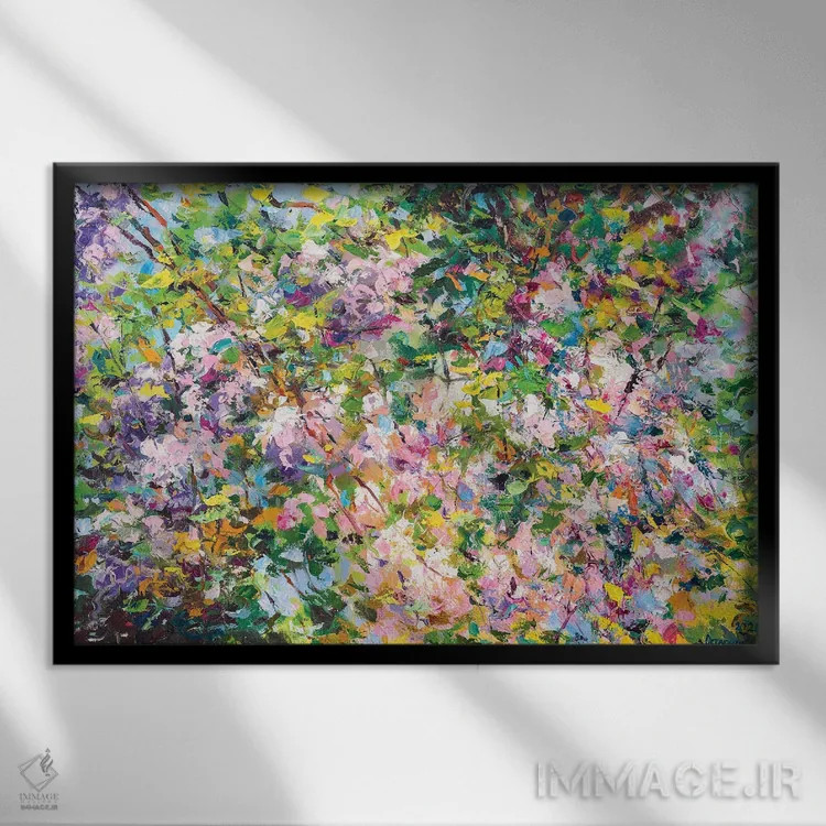 تابلو ترکیب انتزاعی (بهار) اثر آندره اوستاپچوک - نمای قابدار مشکی