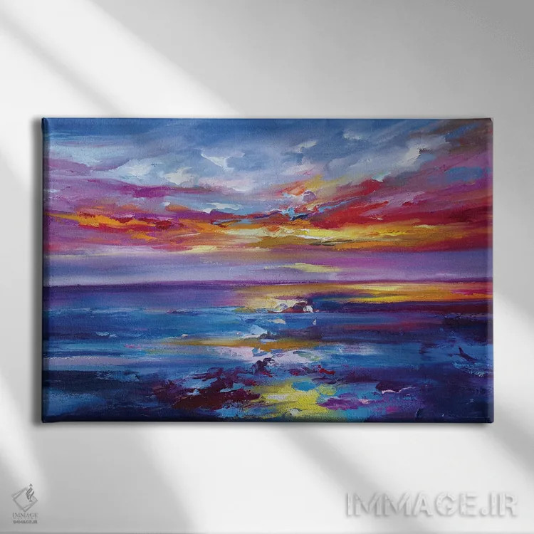 تابلو نمای دریا انتزاعی اثر آندره اوستاپچوک - نمای روبهرو روی دیوار