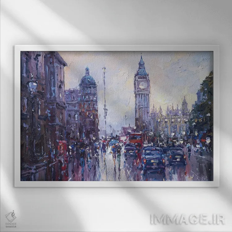 تابلو لندن (شماره ۱) اثر آندره اوستاپچوک - نمای قابدار سفید