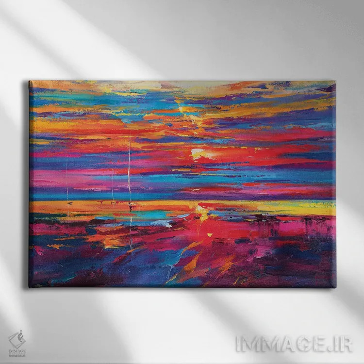 تابلو نمای دریا انتزاعی (شماره ۵) اثر آندره اوستاپچوک - نمای روبهرو روی دیوار