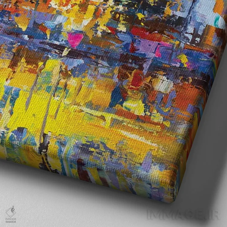 تابلو لندن عصرگاهی اثر آندره اوستاپچوک - نمای نزدیک بافت بوم