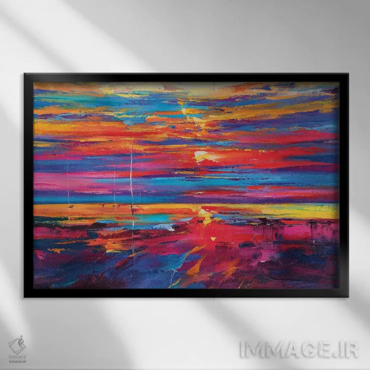 تابلو نمای دریا انتزاعی (شماره ۵) اثر آندره اوستاپچوک - نمای قابدار مشکی