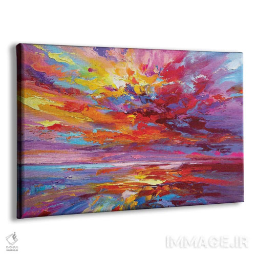 تابلو طلوع انتزاعی خورشید بر دریا اثر آندره اوستاپچوک - نمای پرسپکتیو محصول