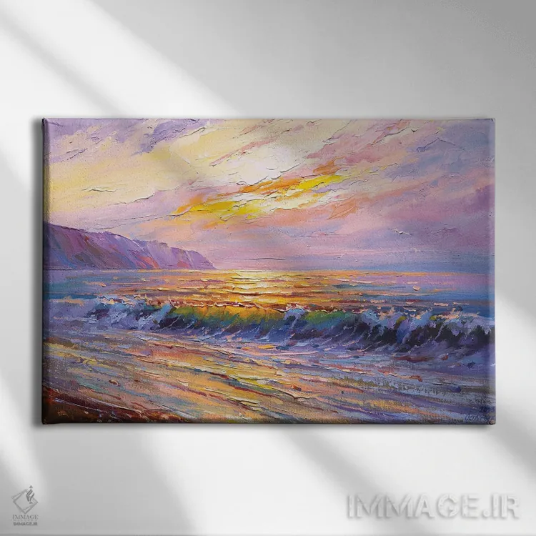 تابلو منظرهٔ صبحگاهی دریا اثر آندره اوستاپچوک - نمای روبهرو روی دیوار