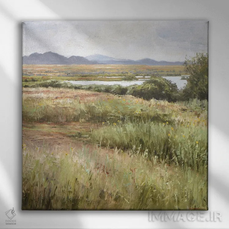 تابلو دریاچه استنلی (شماره ۲) اثر الکس اودنورالوف - نمای روبهرو روی دیوار