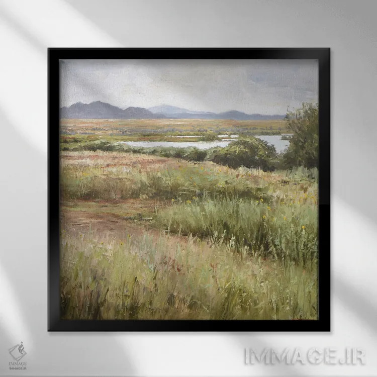 تابلو دریاچه استنلی (شماره ۲) اثر الکس اودنورالوف - نمای قابدار مشکی