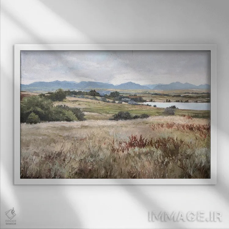 تابلو دریاچه استنلی (شماره ۱) اثر الکس اودنورالوف - نمای قابدار سفید