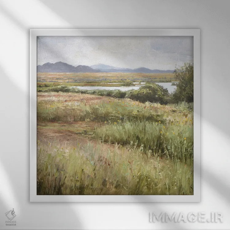 تابلو دریاچه استنلی (شماره ۲) اثر الکس اودنورالوف - نمای قابدار سفید