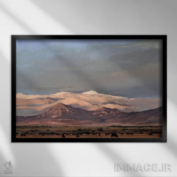 تابلو شامگاه لا وتا (نام محل) اثر الکس اودنورالوف - نمای قابدار مشکی