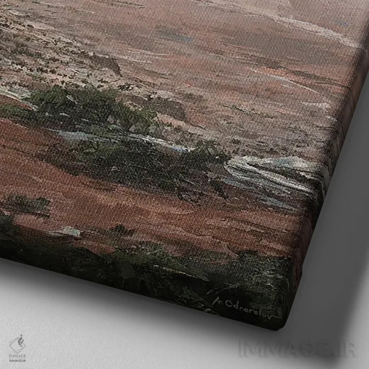 تابلو آخرین نور اثر الکس اودنورالوف - نمای نزدیک بافت بوم