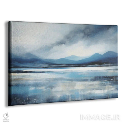 تابلو دریاچهٔ انتزاعی آبی اثر آنا اوز - نمای پرسپکتیو محصول