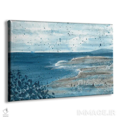 تابلو منظرهٔ دریایی انتزاعی آبی (آبرنگ) اثر آنا اوز - نمای پرسپکتیو محصول