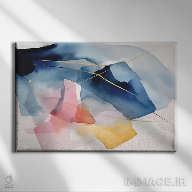 تابلو انتزاع رنگارنگ اثر آنا اوز - نمای روبهرو روی دیوار