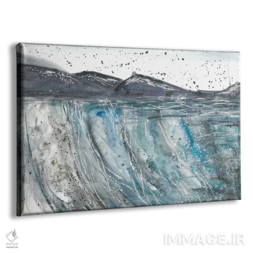 تابلو ساحل انتزاعی (آبرنگ) اثر آنا اوز - نمای پرسپکتیو محصول