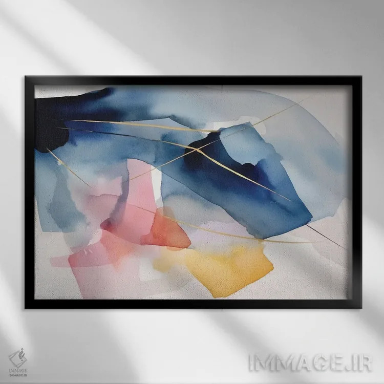 تابلو انتزاع رنگارنگ اثر آنا اوز - نمای قابدار مشکی