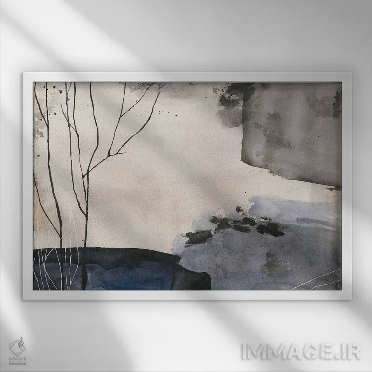 تابلو شاخههای نجواگر اثر آنا اوز - نمای قابدار سفید