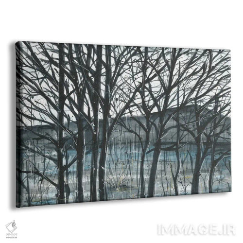 تابلو آبرنگ آبی تیره اثر آنا اوز - نمای پرسپکتیو محصول