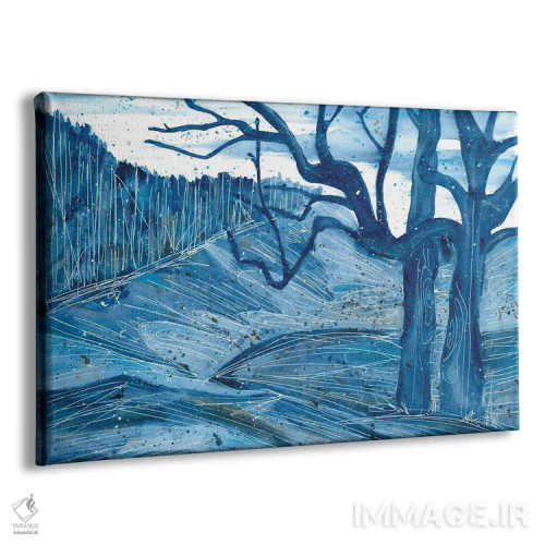 تابلو درختان آبی (آبرنگ) اثر آنا اوز - نمای پرسپکتیو محصول
