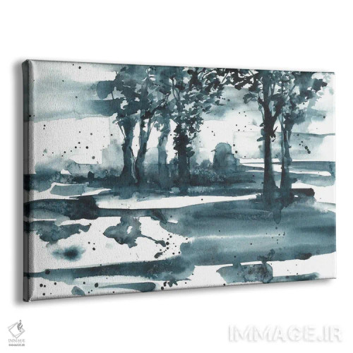 تابلو منظرهٔ طبیعت انتزاعی آبی اثر آنا اوز - نمای پرسپکتیو محصول