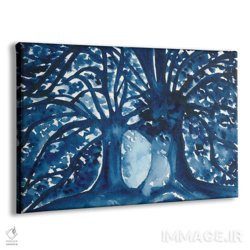 تابلو درختان آبی با تکنیک آبرنگ اثر آنا اوز - نمای پرسپکتیو محصول