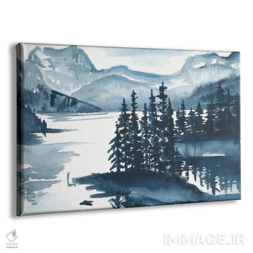 تابلو منظرهٔ کوهستانی آبی (آبرنگ) اثر آنا اوز - نمای پرسپکتیو محصول