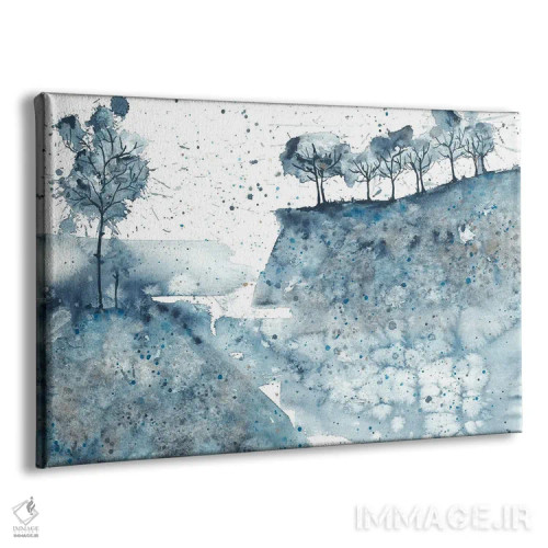 تابلو کوهستانهای انتزاعی آبی در دریا اثر آنا اوز - نمای پرسپکتیو محصول