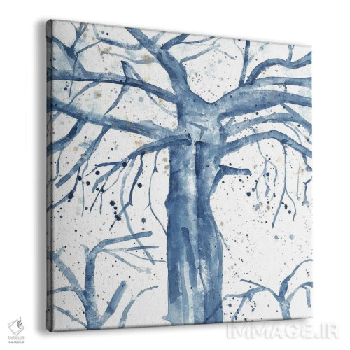تابلو درخت انتزاعی آبی اثر آنا اوز - نمای پرسپکتیو محصول