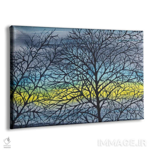 تابلو غروب روشن، منظره آبی اثر آنا اوز - نمای پرسپکتیو محصول