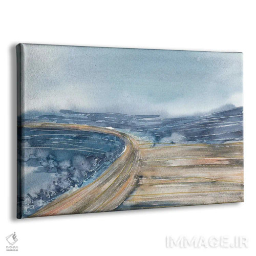 تابلو ساحل دریاچه آبی، منظره آبی اثر آنا اوز - نمای پرسپکتیو محصول