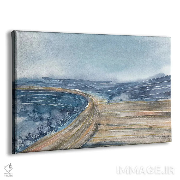 تابلو ساحل دریاچه آبی، منظره آبی اثر آنا اوز - نمای پرسپکتیو محصول