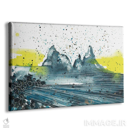 تابلو غروب در کوهستان، منظره آبی اثر آنا اوز - نمای پرسپکتیو محصول