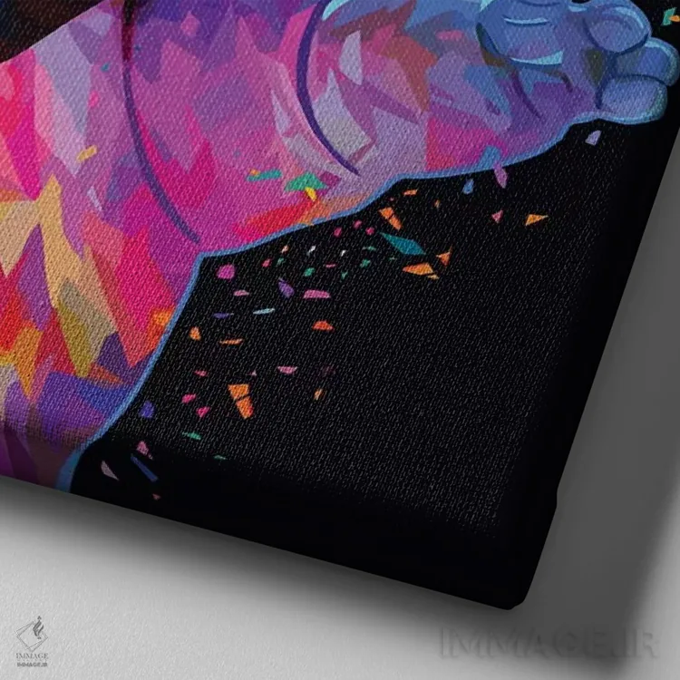 تابلو استی-پافت (شخصیت تخیلی) اثر آلساندرو پوتاسو - نمای نزدیک بافت بوم