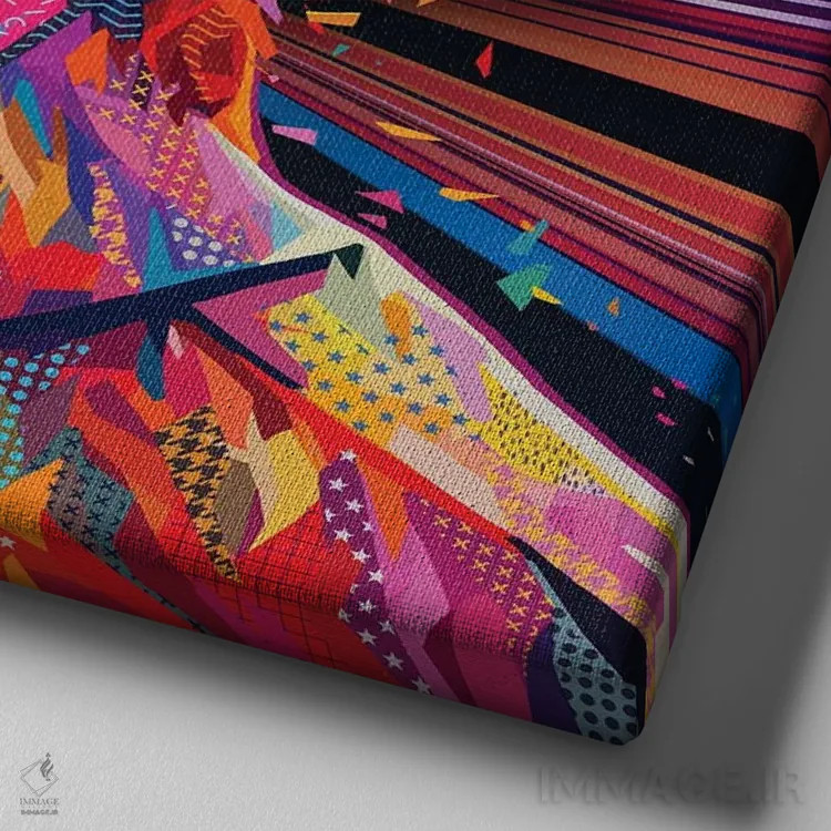 تابلو مارتی پاپ (نام خاص/سبک هنری) اثر آلساندرو پوتاسو - نمای نزدیک بافت بوم