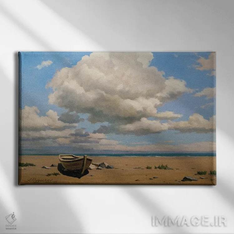 تابلو ساحل متروکه اثر آندری پینگاچف - نمای روبهرو روی دیوار