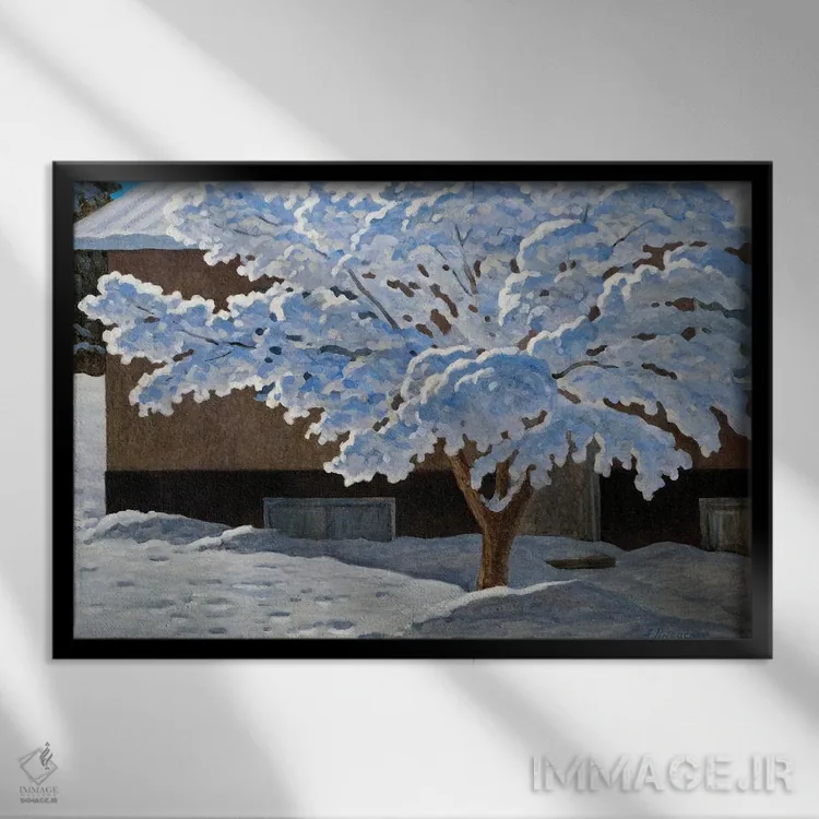 تابلو اولین برف اثر آندری پینگاچف - نمای قابدار مشکی