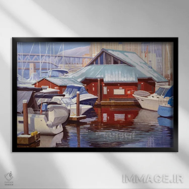 تابلو اسکله اثر آندری پینگاچف - نمای قابدار مشکی