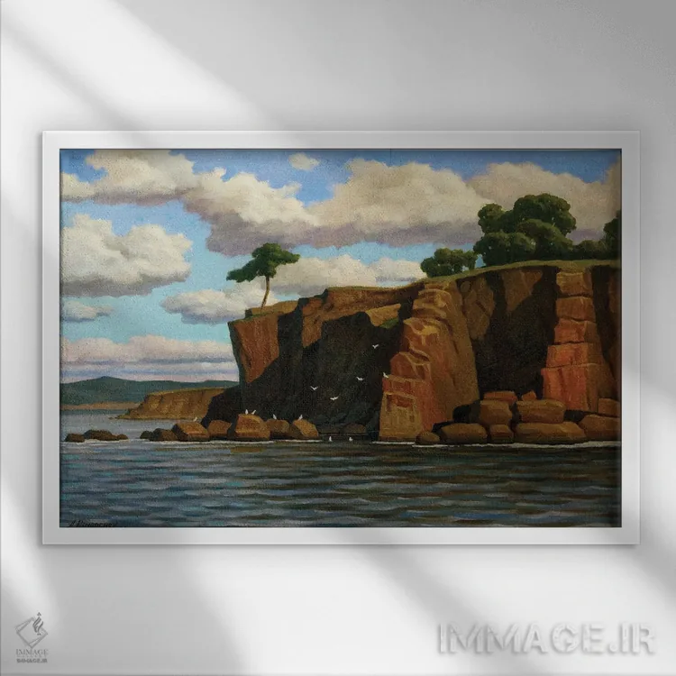 تابلو کلنی پرندگان اثر آندری پینگاچف - نمای قابدار سفید