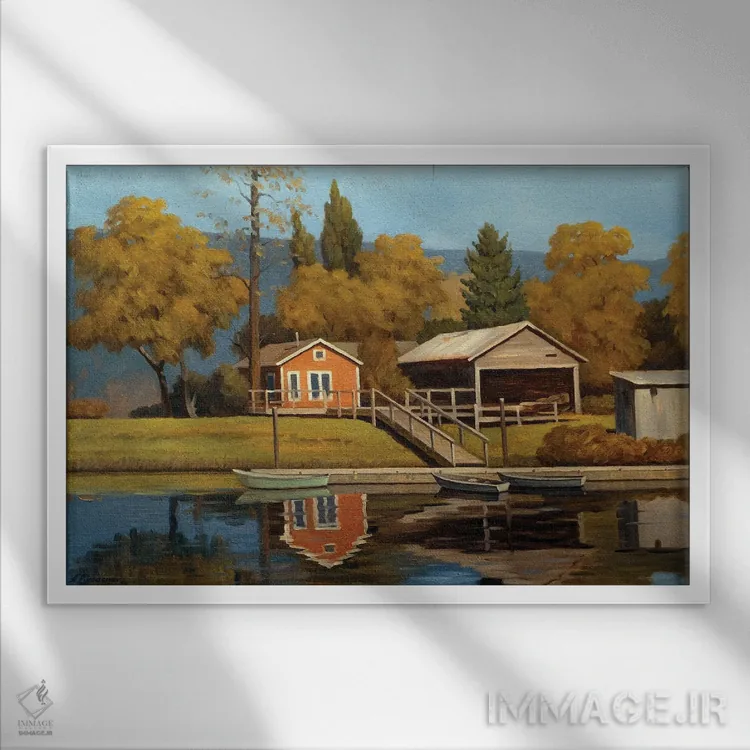 تابلو پاییز در کوهستان اثر آندری پینگاچف - نمای قابدار سفید