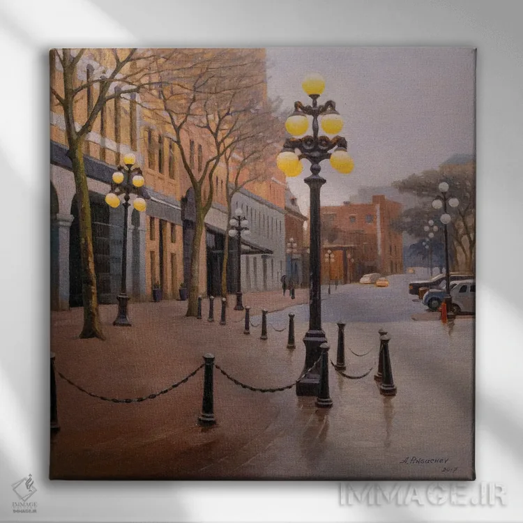 تابلو صبح زود اثر آندری پینگاچف - نمای روبهرو روی دیوار