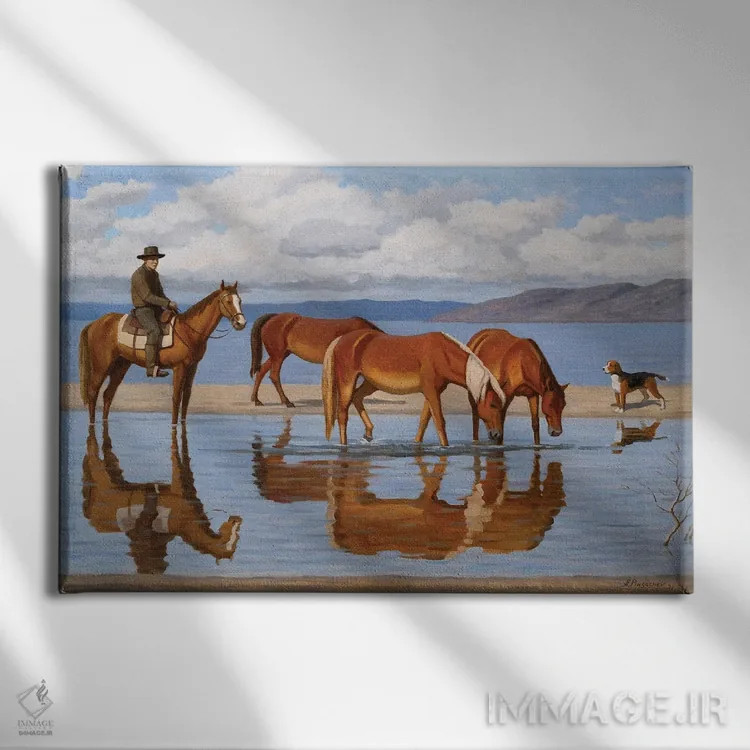 تابلو برکه آبخوری اثر آندری پینگاچف - نمای روبهرو روی دیوار