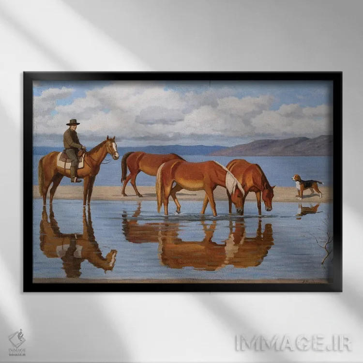 تابلو برکه آبخوری اثر آندری پینگاچف - نمای قابدار مشکی