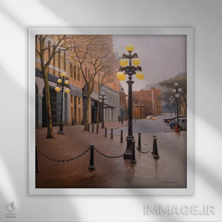 تابلو صبح زود اثر آندری پینگاچف - نمای قابدار سفید