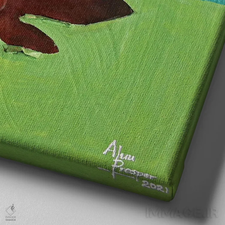 تابلو شباهت اثر آلو پروسپر - نمای نزدیک بافت بوم