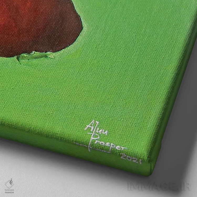 تابلو ناشناخته اثر آلو پروسپر - نمای نزدیک بافت بوم