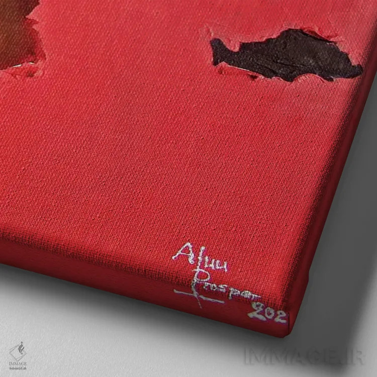 تابلو استرسدار اثر آلو پروسپر - نمای نزدیک بافت بوم