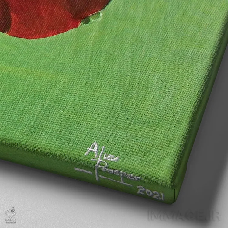 تابلو قلب اثر آلو پروسپر - نمای نزدیک بافت بوم