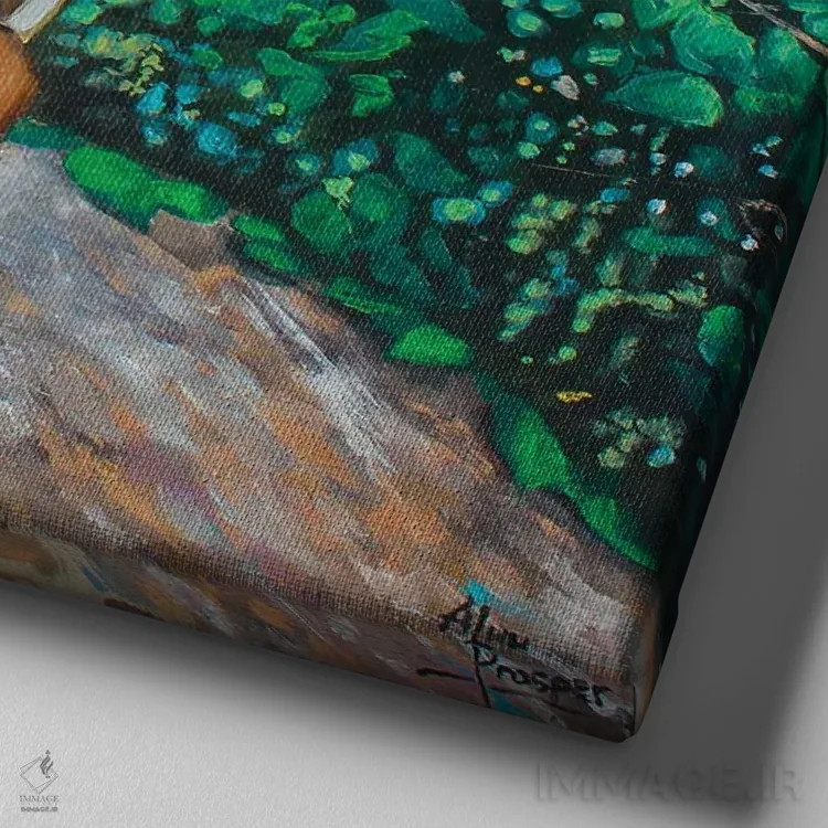 تابلو دعای یک هنرمند جوان اثر آلو پروسپر - نمای نزدیک بافت بوم