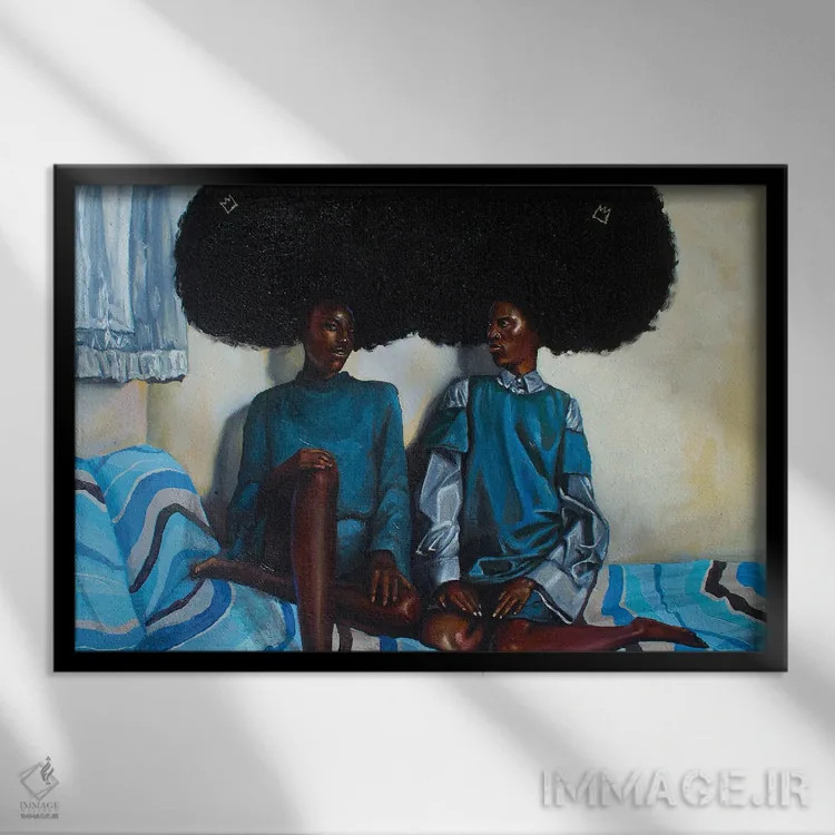 تابلو برادر من و من اثر آلو پروسپر - نمای قابدار مشکی